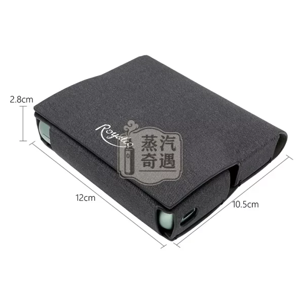 IQOS ILUMA PRIME保護套煙彈主機一體收納 PU皮革帆布紋理黑色款尺寸特寫