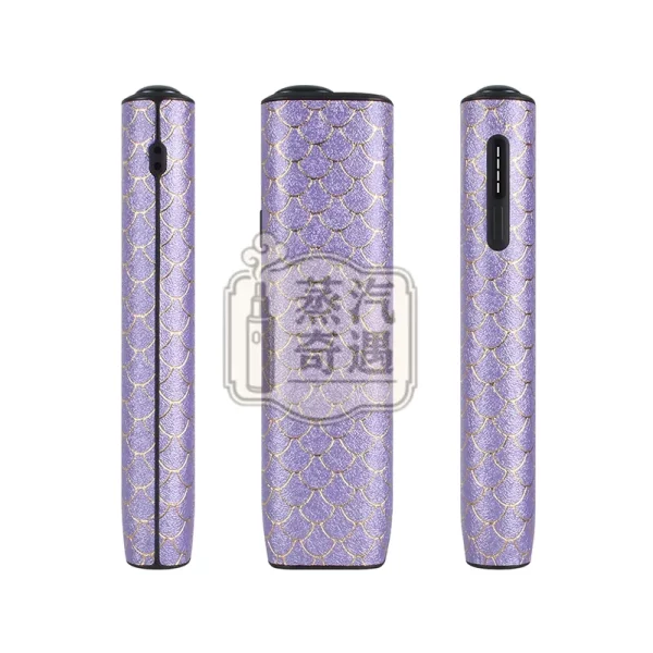IQOS ILUMA i ONE 魚鱗紋保護套紫色款特寫圖