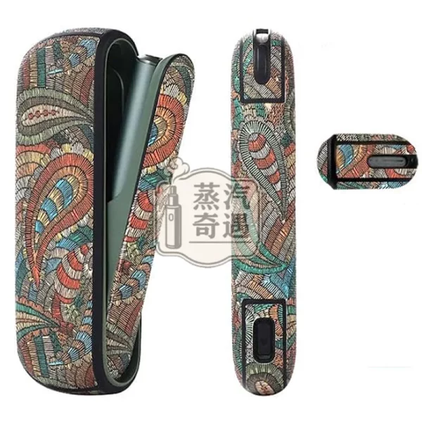 IQOS ILUMA 腰果花紋PU皮革保護套開孔特寫圖
