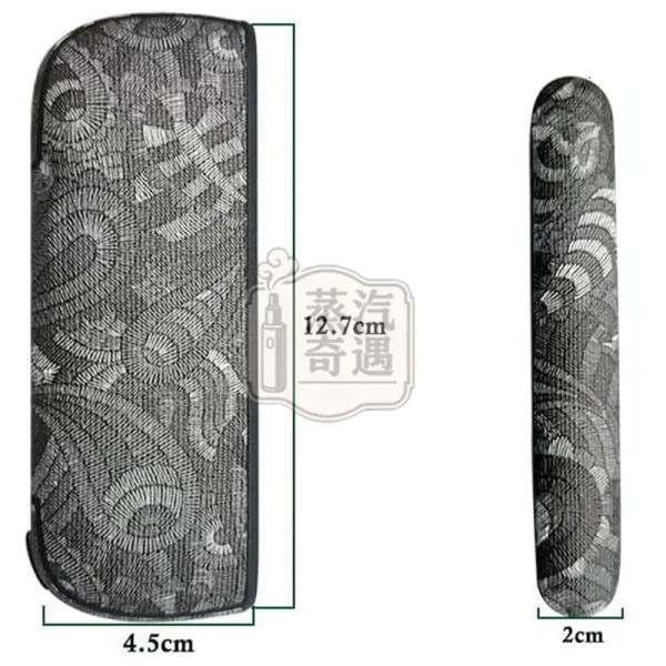 IQOS ILUMA 腰果花紋PU皮革保護套黑色款尺寸特寫圖