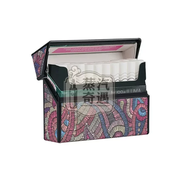 腰果花紋IQOS煙彈收納盒紫色款式特寫展示