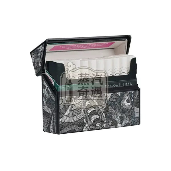 腰果花紋IQOS煙彈收納盒黑色款式特寫展示