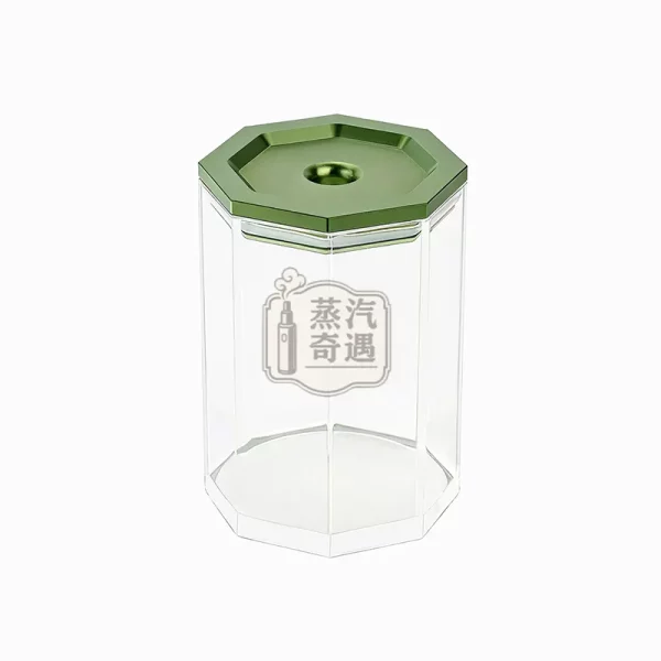 透明IQOS煙灰缸 綠色蓋子透明缸體特寫圖