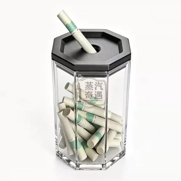 透明款IQOS煙灰缸 黑色款式容量特寫圖透明款IQOS煙灰缸 黑色款式容量特寫圖